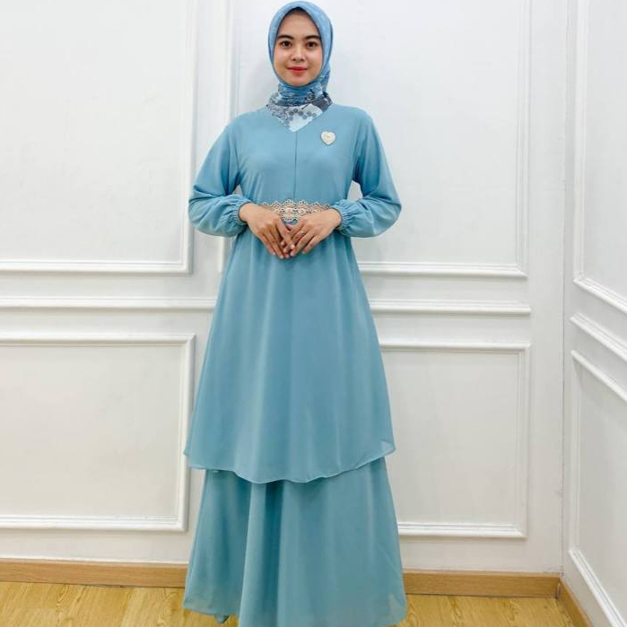PRILLY BUSANA - Giona Gamis Malaysia - Dress Bordir - Kurung Melayu - Baju Malaysia - Seragaman