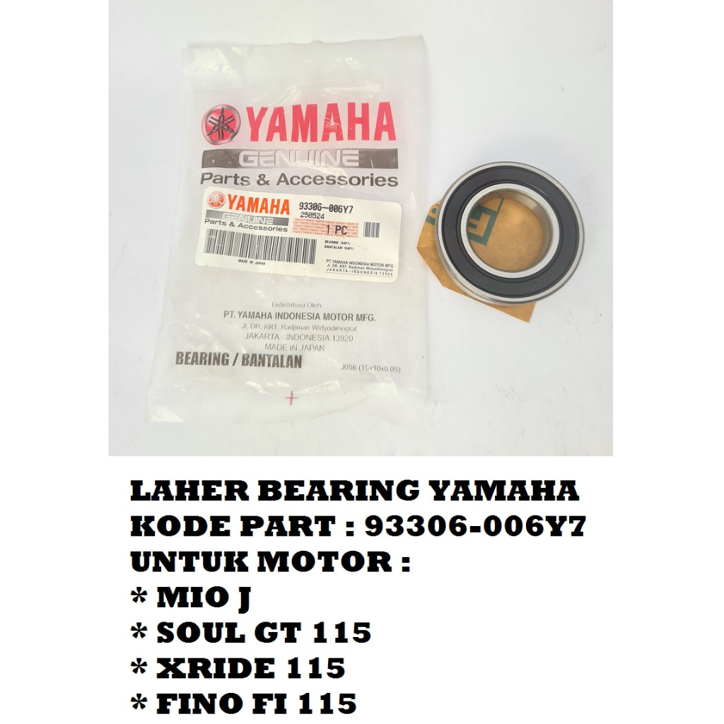 LAHER BEARING CVT MIO J, SOUL GT 115, XRIDE 115, FINO FI 115 6006 YAMAHA 93306006Y7
