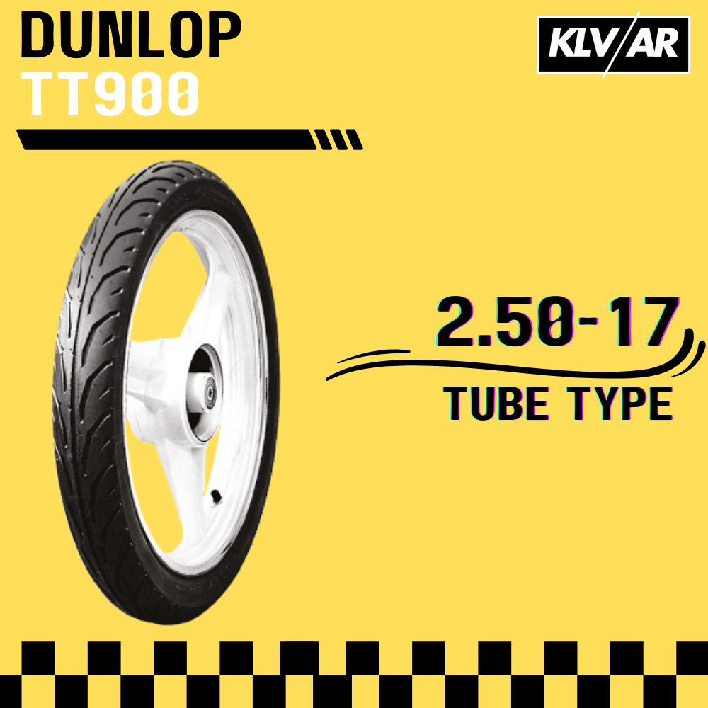Ban Dunlop TT900 TT-900 Tube Type Ban Motor Bebek Ring 17 Ukuran 2.50-17 & 2.75-17