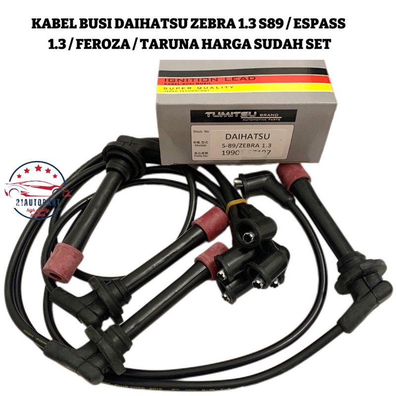 Kabel Busi Mobil Daihatsu Zebra 1.3 S89 / Espass 1.3 / Feroza / Taruna Harga Sudah Set