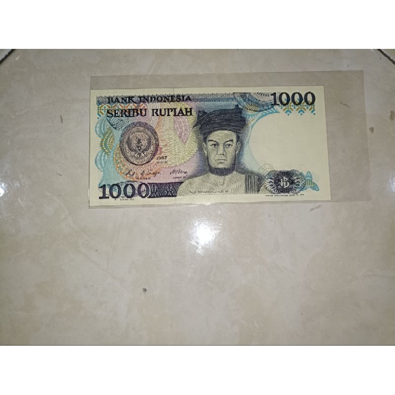 uang 1000 / seribu rupiah Sisingamangaraja XII tahun 1987 asli unc