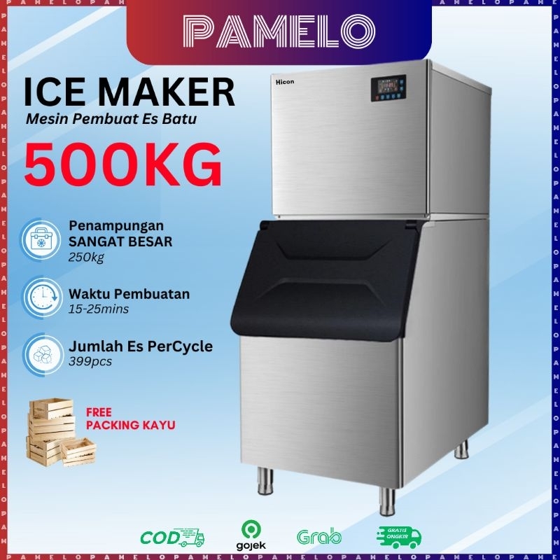 READY - Hicon Ice Maker Machine 500kg/Day Mesin Pembuat Es Batu Kristal Kapasitas Sangat Besar