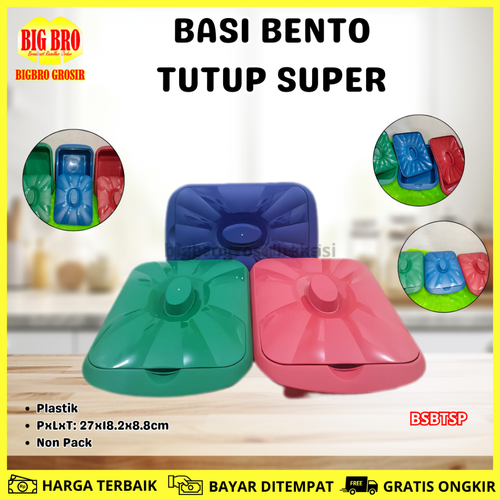 (GROSIR) 1 LUSIN BASKOM SAYUR + TUTUP UK 27 X 18 X 8 PLASTIK BULAT BASKOM PLASTIK AWET