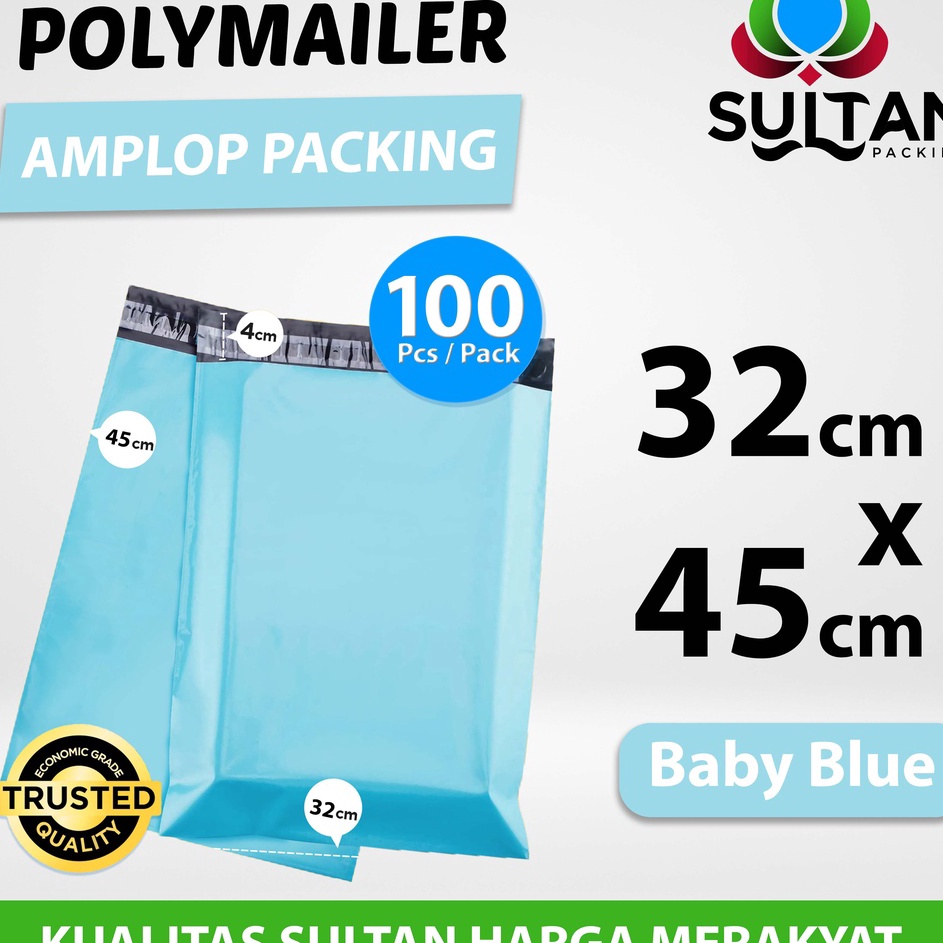 

jgDiskon Promo Polymailer Pack Tosca Baby Blue 32cm x 45cm Termurah Amplop Plastik Packing Olshop Ekonomis F63