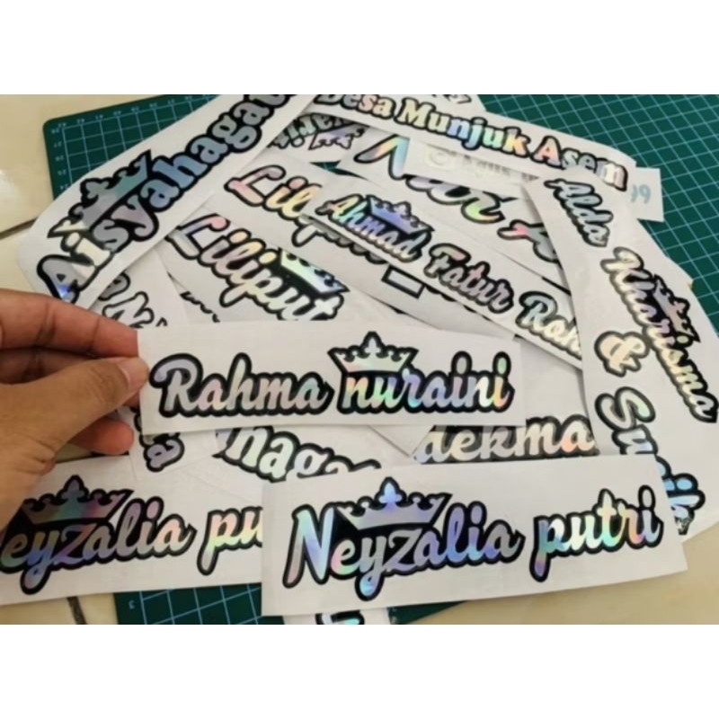 

STICKER CUSTOM NAMA SUKA SUKA, HOLOGRAM HITAM