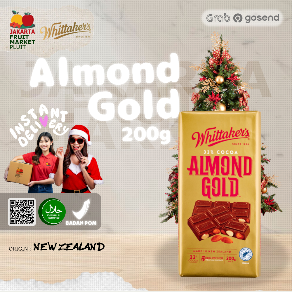 

WHITTAKERS ALMOND GOLD CHOCOLATE coklat import