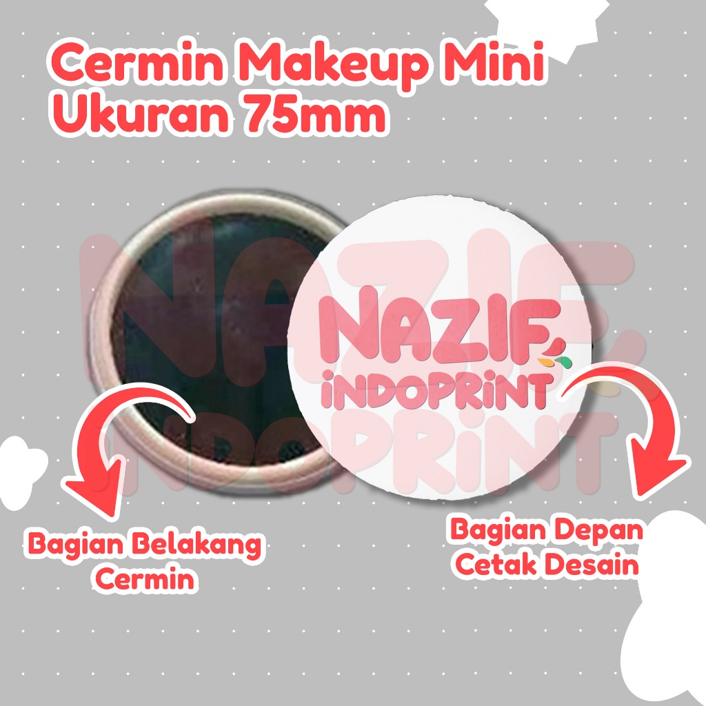 Cetak Cermin Make Up Ukuran Kecil Bisa Custom Design, Cermin Make up Mini Untuk Souvenir Free Design
