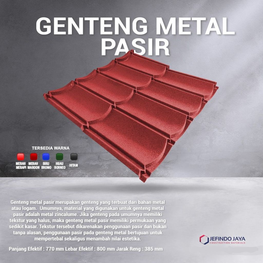 GENTENG METAL PASIR - GENTENG METAL 2 SUSUN