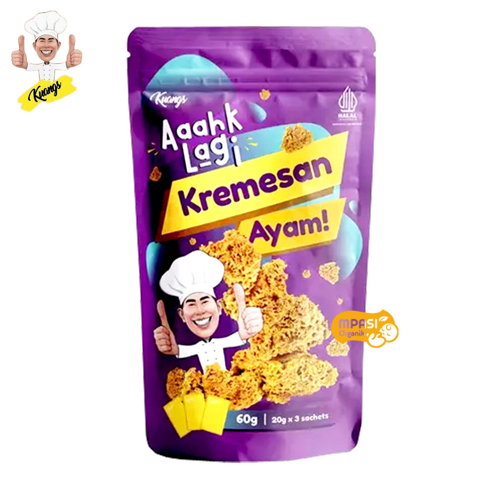 

KUANGS SNACK KREMESAN AYAM ORIGINAL POUCH 60GR - KREMES AYAM ORIGINAL / Camilan Mpasi Bayi