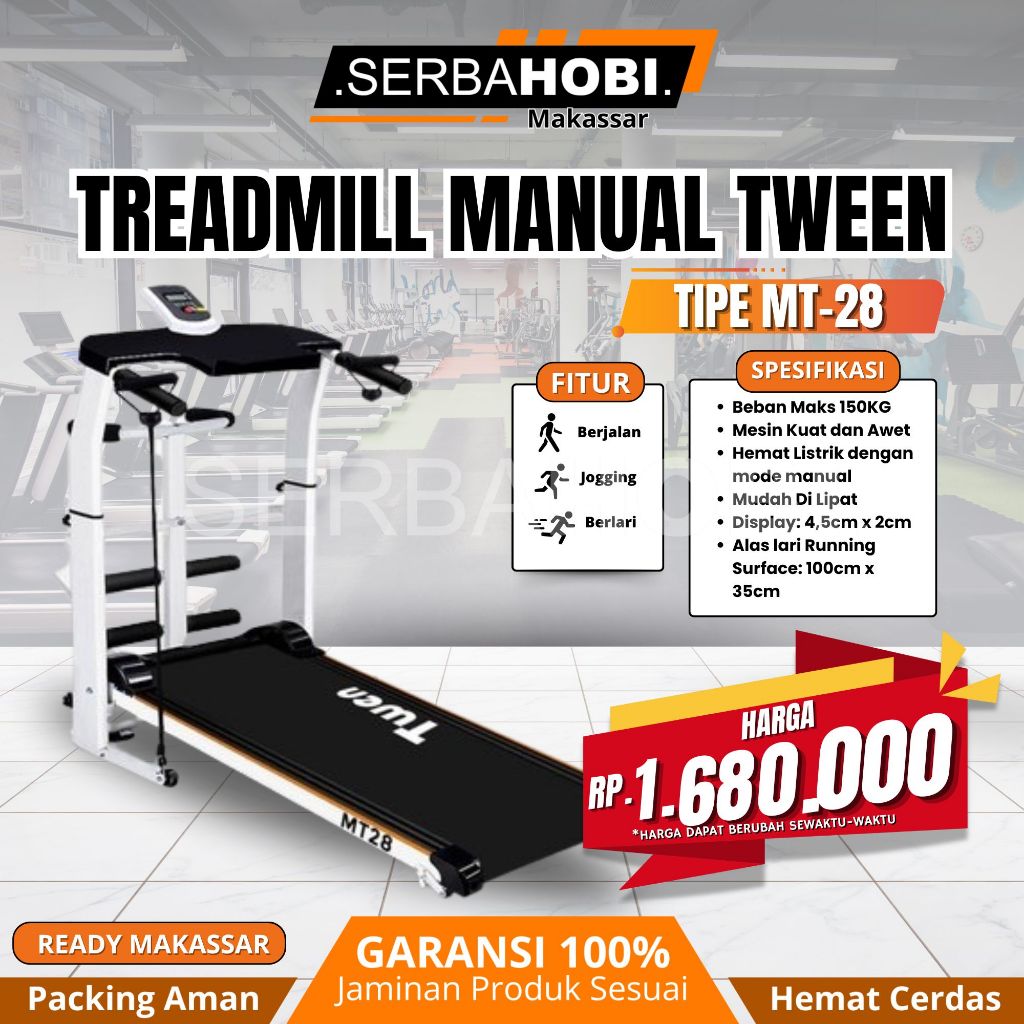 Treadmill Manual / Treadmill Tanpa Listrik / Treadmill 12 In 1
