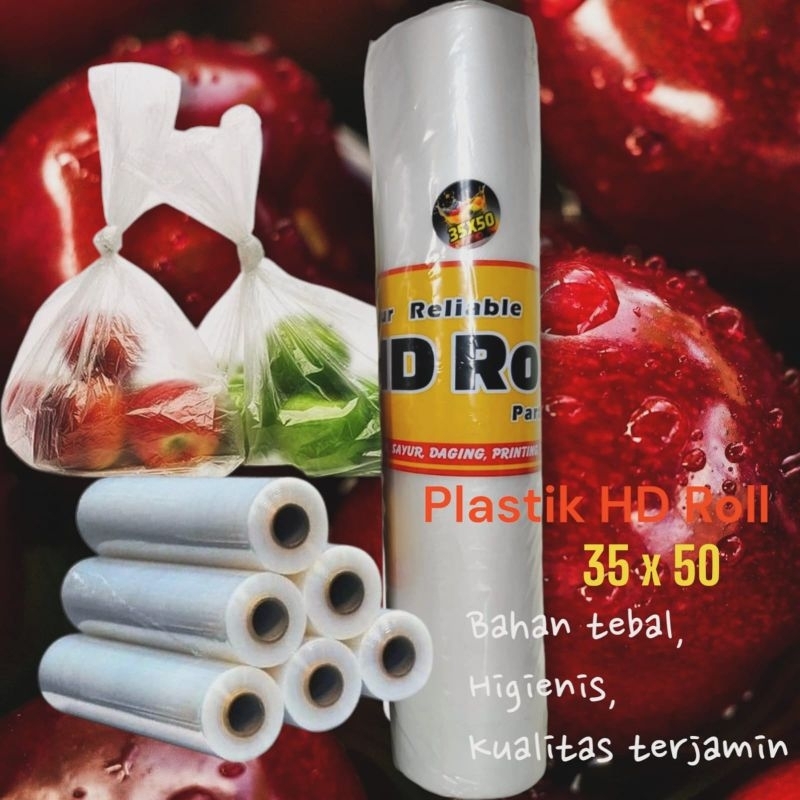 plastik roll buah sayur daging ukuran 35x50cm