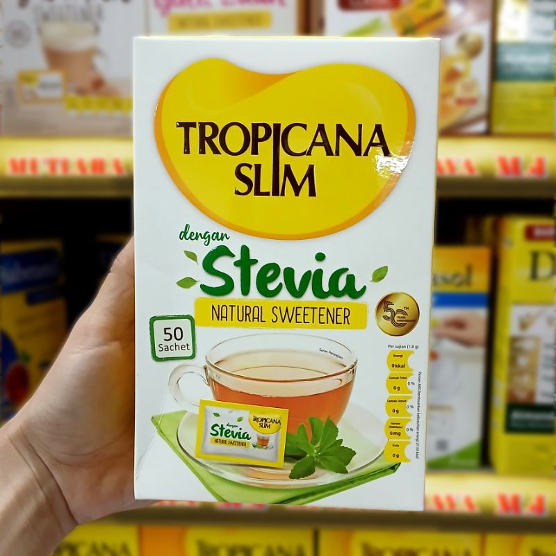 

Tropicana Slim Stevia Natural Sweetener 50 Sachet x 2.6gr