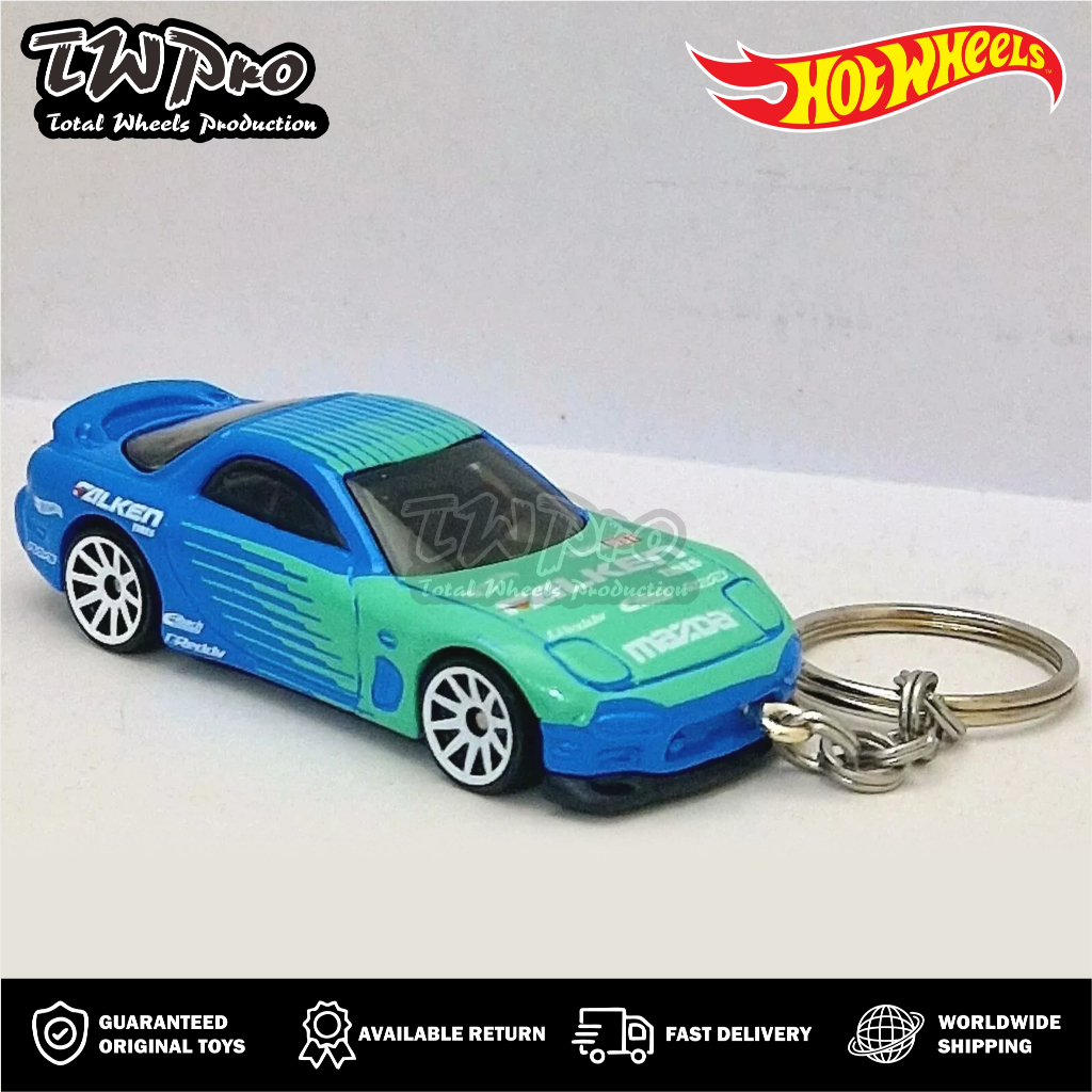 GANTUNGAN KUNCI HOT WHEELS 2022 '95 MAZDA RX-7 - KEYRING - KEYCHAIN - CUSTOM - TOTAL WHEELS