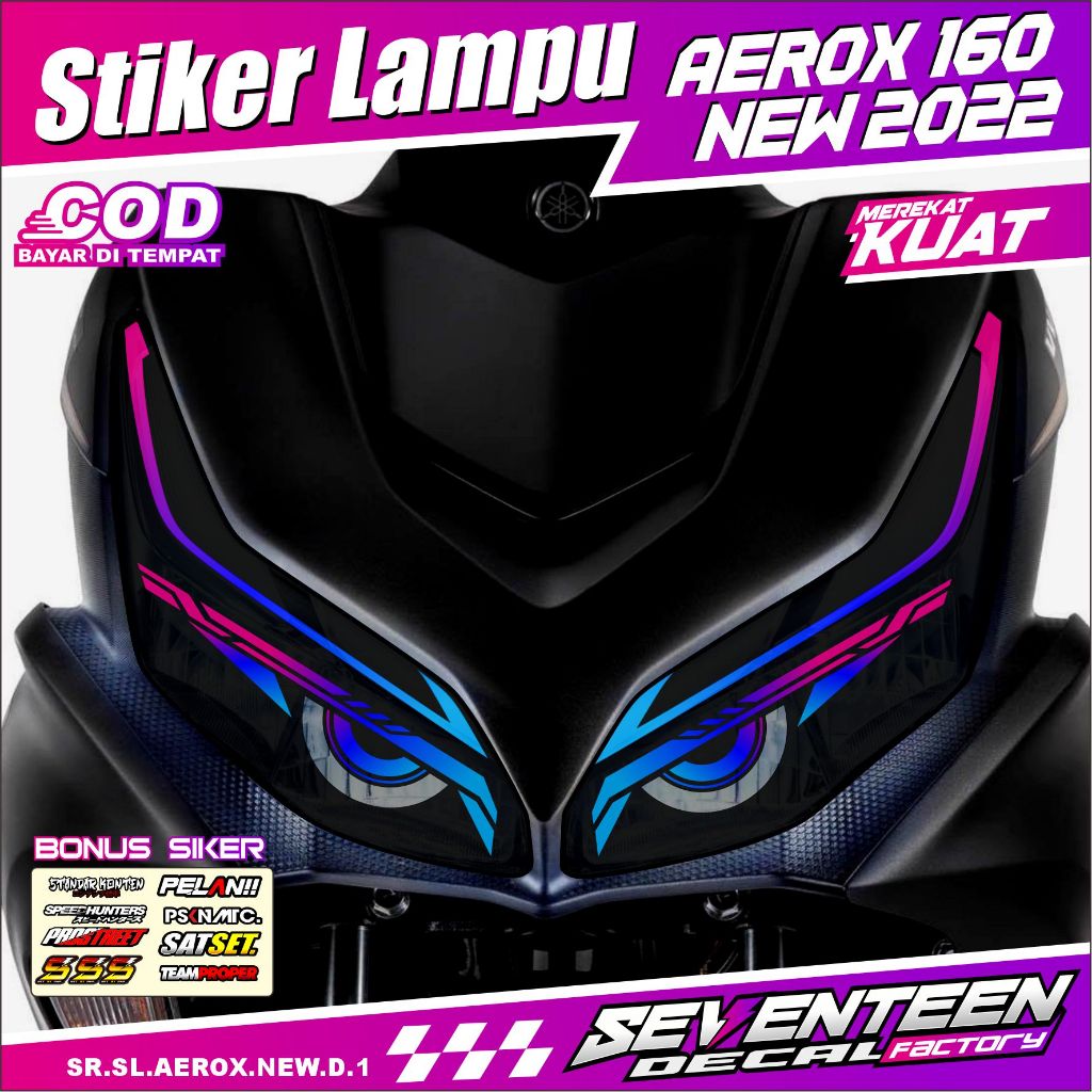COD STIKER VARIASI LAMPU ALIS MOTOR AEROX 160 NEW 2022 TRANSPARAN UV AEROX 160 NEW