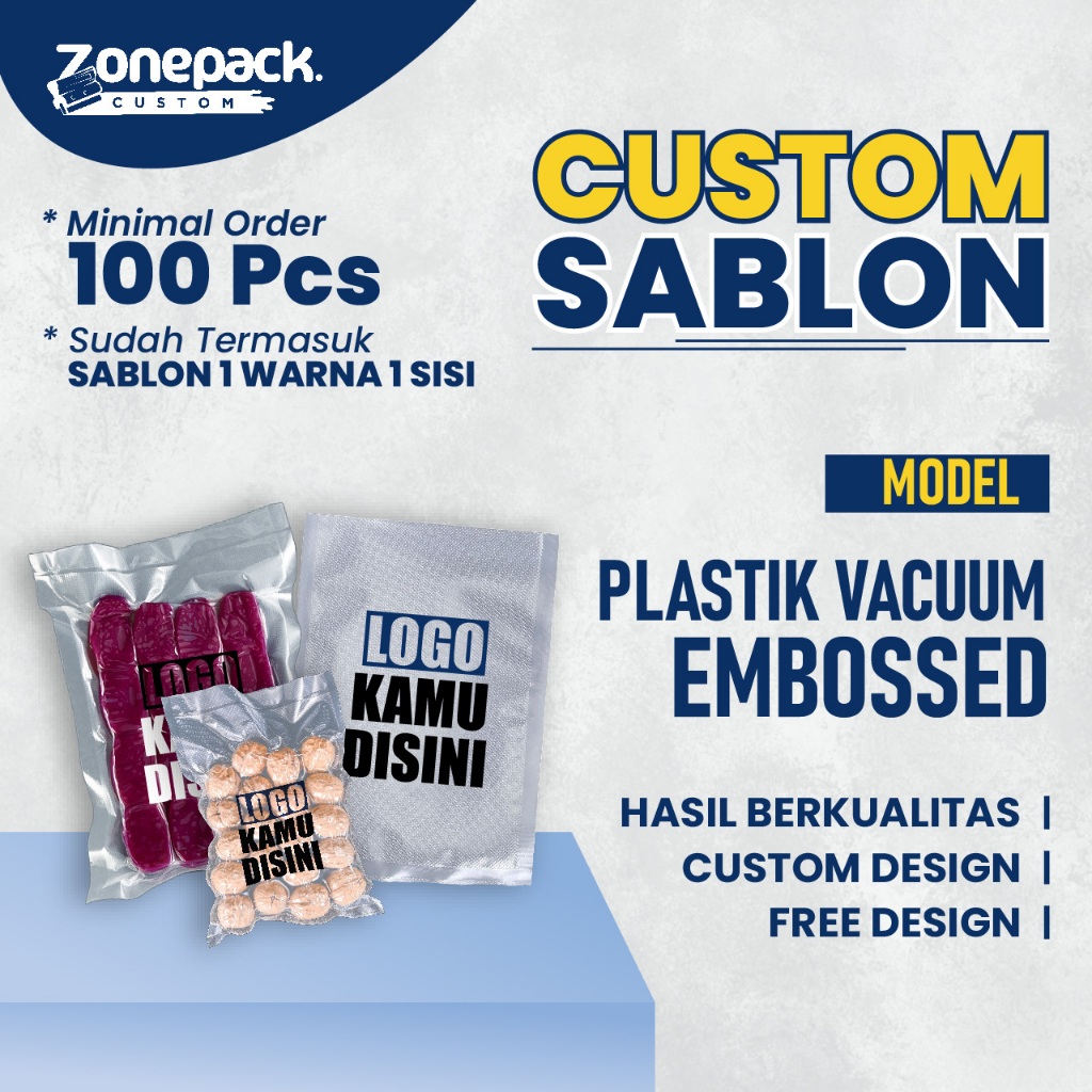 Sablon Plastik Vacuum Sealer Embossed Satuan I Plastik Vakum Makanan I Vacuum Embossed