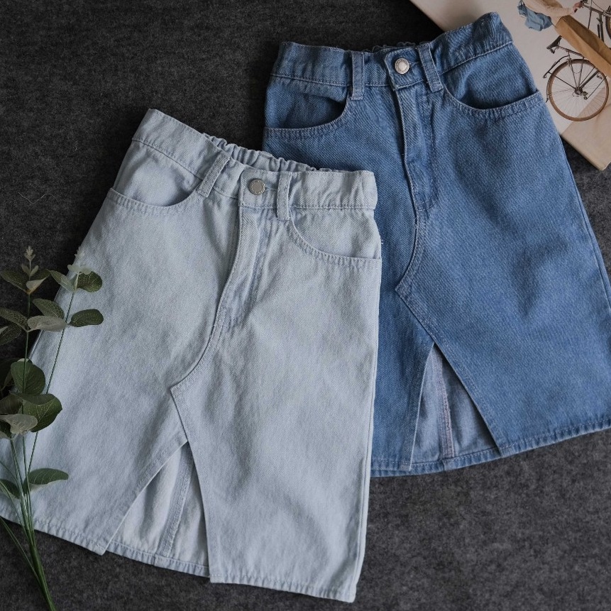 Super FABIOLA DENIM MIDI SKIRT  Skirt Anak Perempuan  Rok Denim Anak  Bawahan Anak 39 tahun  Bawahan