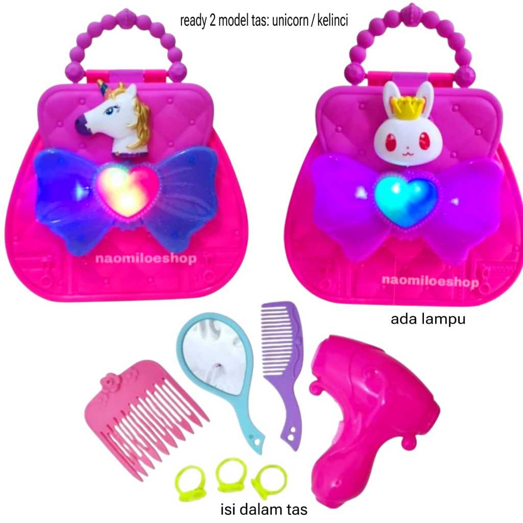 TAS UNICORN LED Mainan Anak Perempuan Tas Kosmetik Set Make Up mainan Murah Edukatif