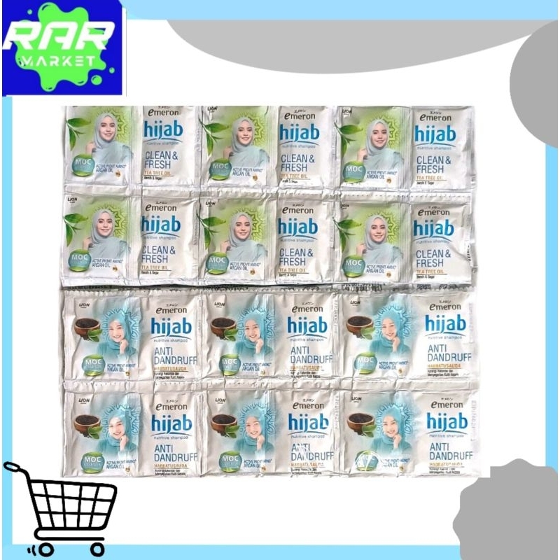 (6RENTENG) PAKET HEMAT SHAMPO EMERON SACHET/SHAMPO EMERON HIJAB RENTENG