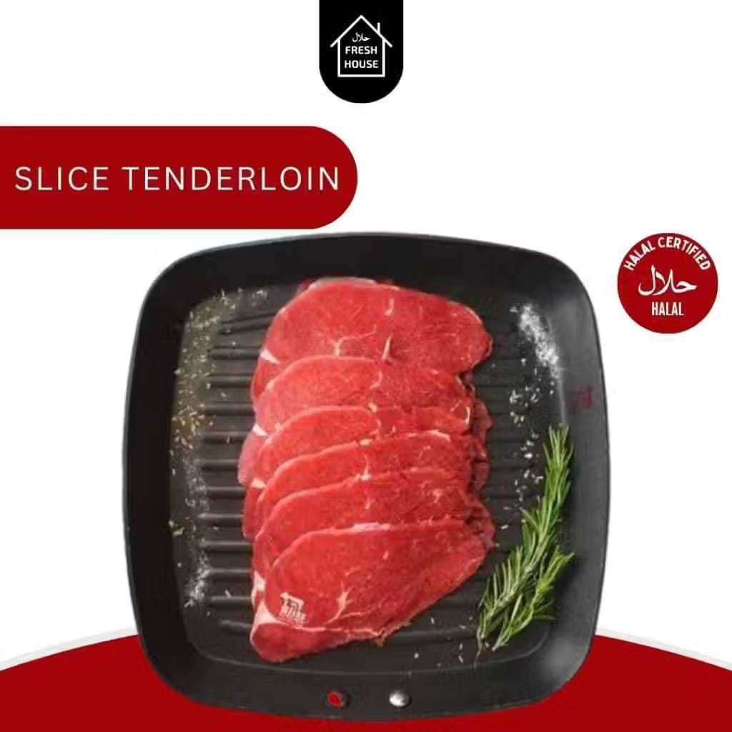 

BEEF SLICE TENDERLOIN TANPA BUMBU DAN MARINASI 500GR/250GR