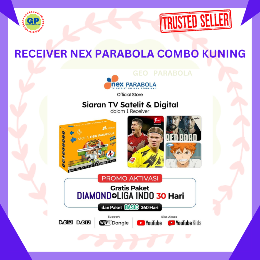 NEX PARABOLA RECEIVER NEX PARABOLA COMBO KUNING BISA PARABOLA BISA STB