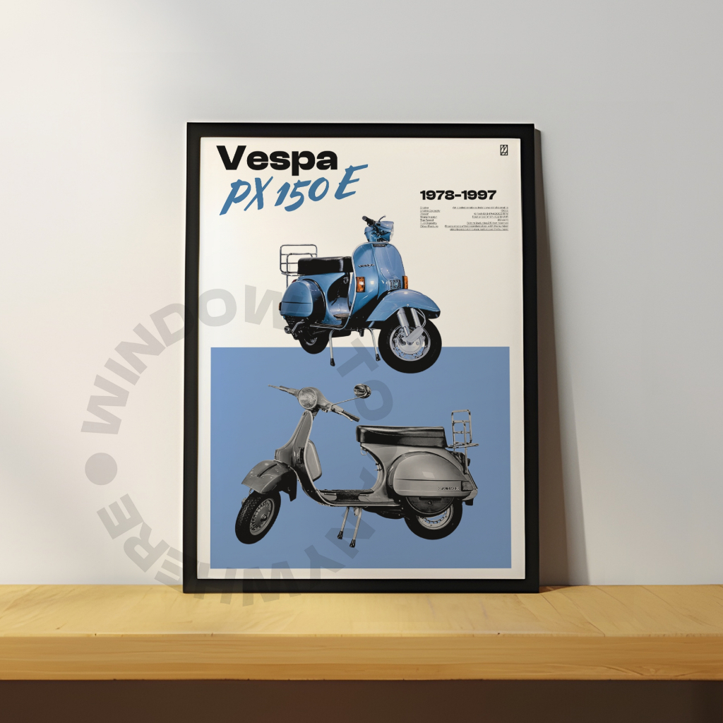 Poster Motor Vespa Klasik | Poster Custom | Hiasan Dinding Motor Klasik