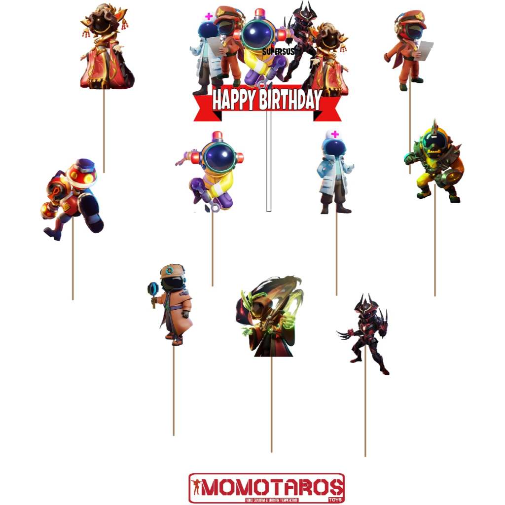 Topper cake Super Sus Game isi 10 pcs