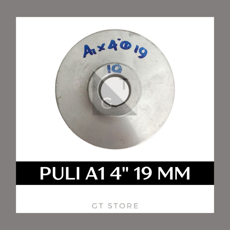 Puli Pully Pulley Aluminium Dinamo Mesin Kompresor A1 4 Inch As 19 mm