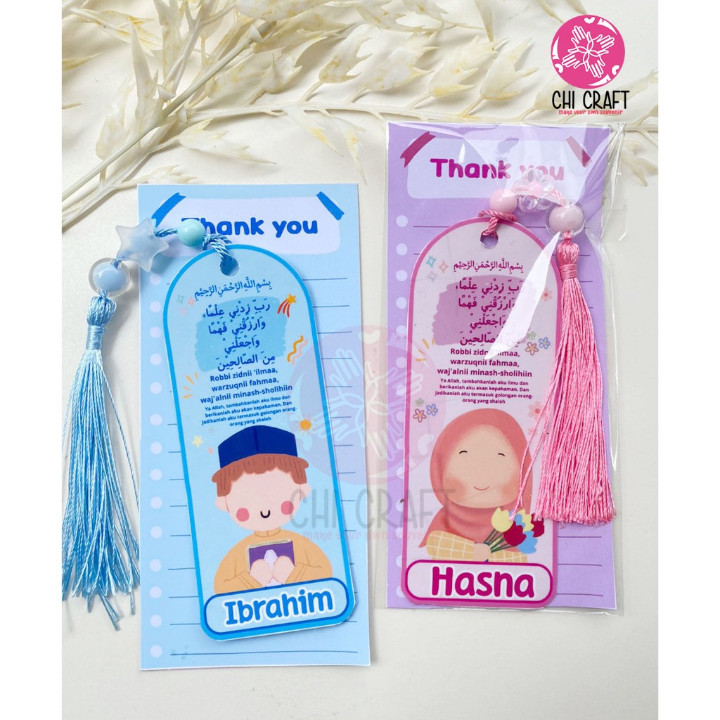 

Gift Tassel manik Bookmark custom nama |Penanda Buku Tassel manik|souvenir pengajian| Souvenir,special gift|Tanpa min Order |Desain BT1