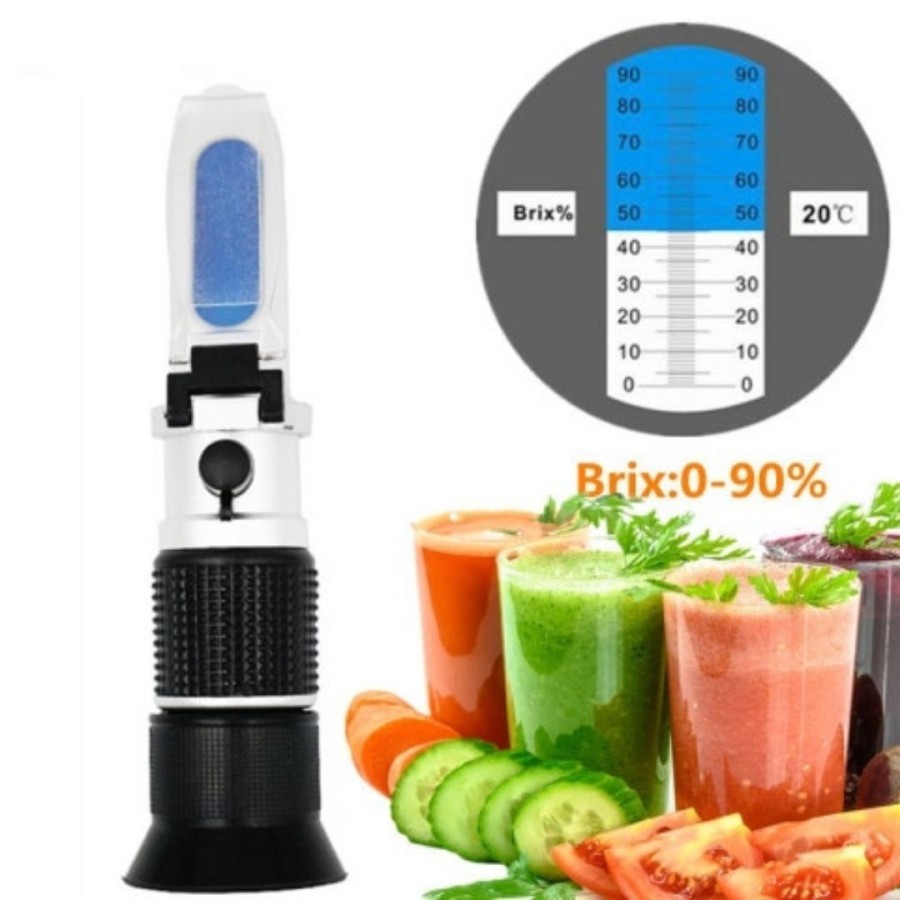 Alat Ukur Kadar Gula Makanan Minuman Refractometer Brix With ATC - BRIX 0-90% BRIX Melon Semangka Bu