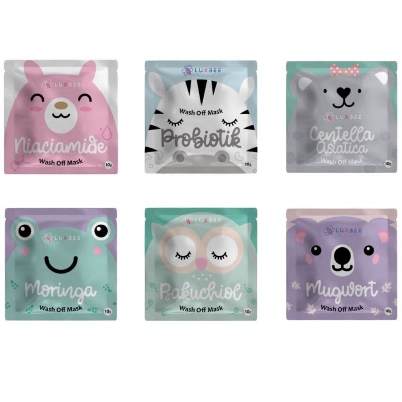 [BPOM] LUXBEE Wash Off Mask 10gr - Masker Wajah Organik Mencerahkan Kulit Wajah
