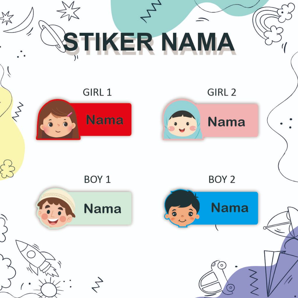 

Stiker Nama Anak | Label Nama | Stiker Sekolah | Stiker Buku | Stiker Label | Stiker Kromo - Tema Anak