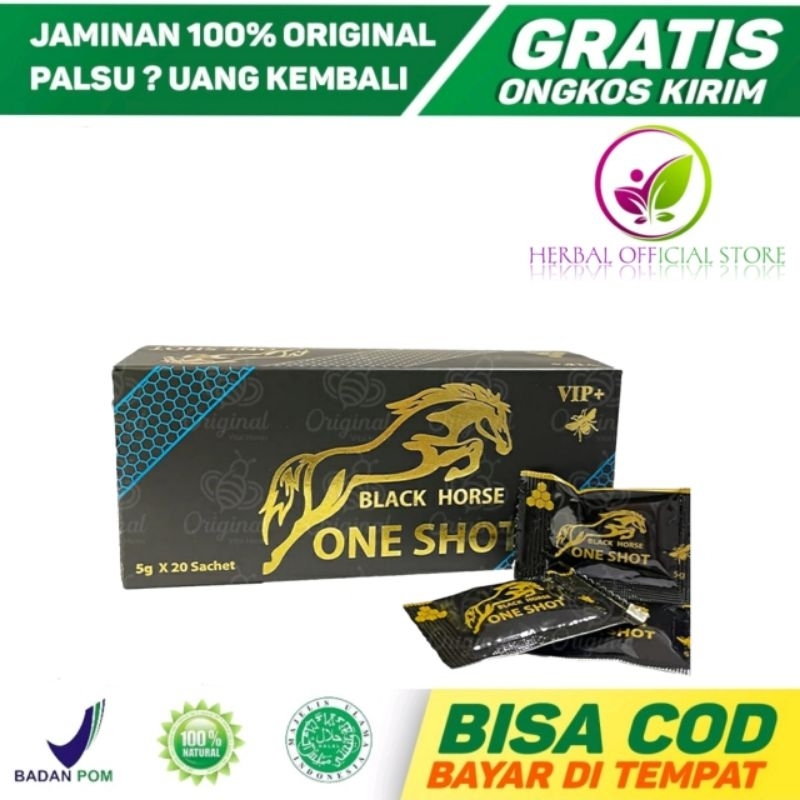 

VIP BLACK HORSE ONE SHOT 1 BOX ISI 20 SACHET