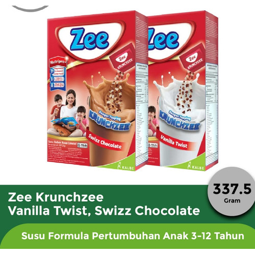 

Zee susu bubuk krunchzee swizz chocolate / vanilla twist 337.5 gram