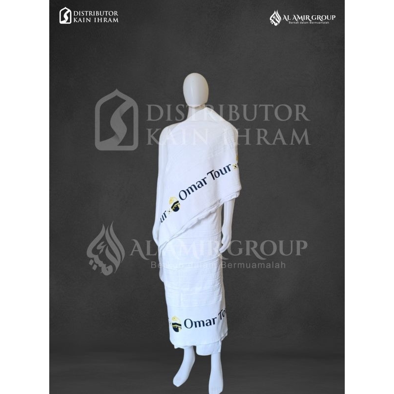Kain Ihram Dewasa Sablon / Logo Trevel / Ihram Custom Kain Ihram Laki Laki