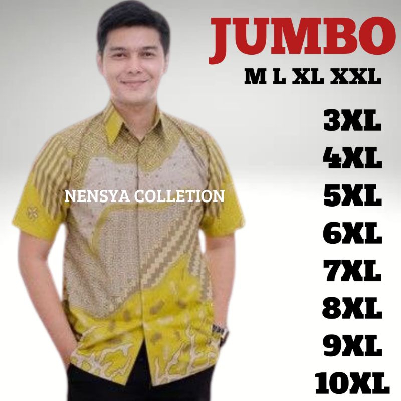 Batik Hem pria lengan pendek big size