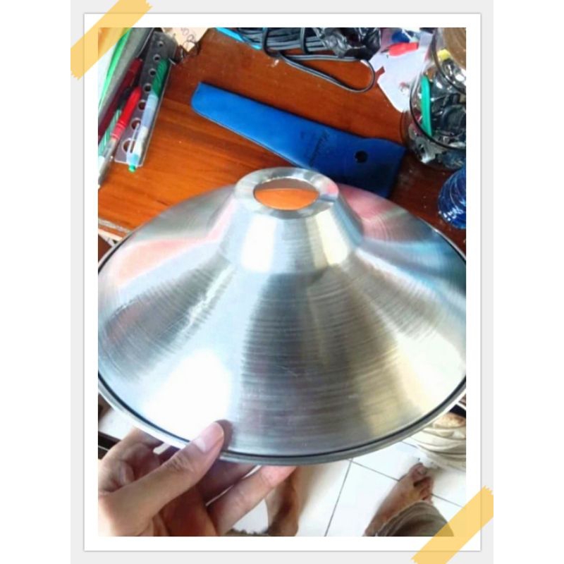 kap lampu gantung indoor industrial decoor ukuran lebar 30 cm tinggi 9 cm