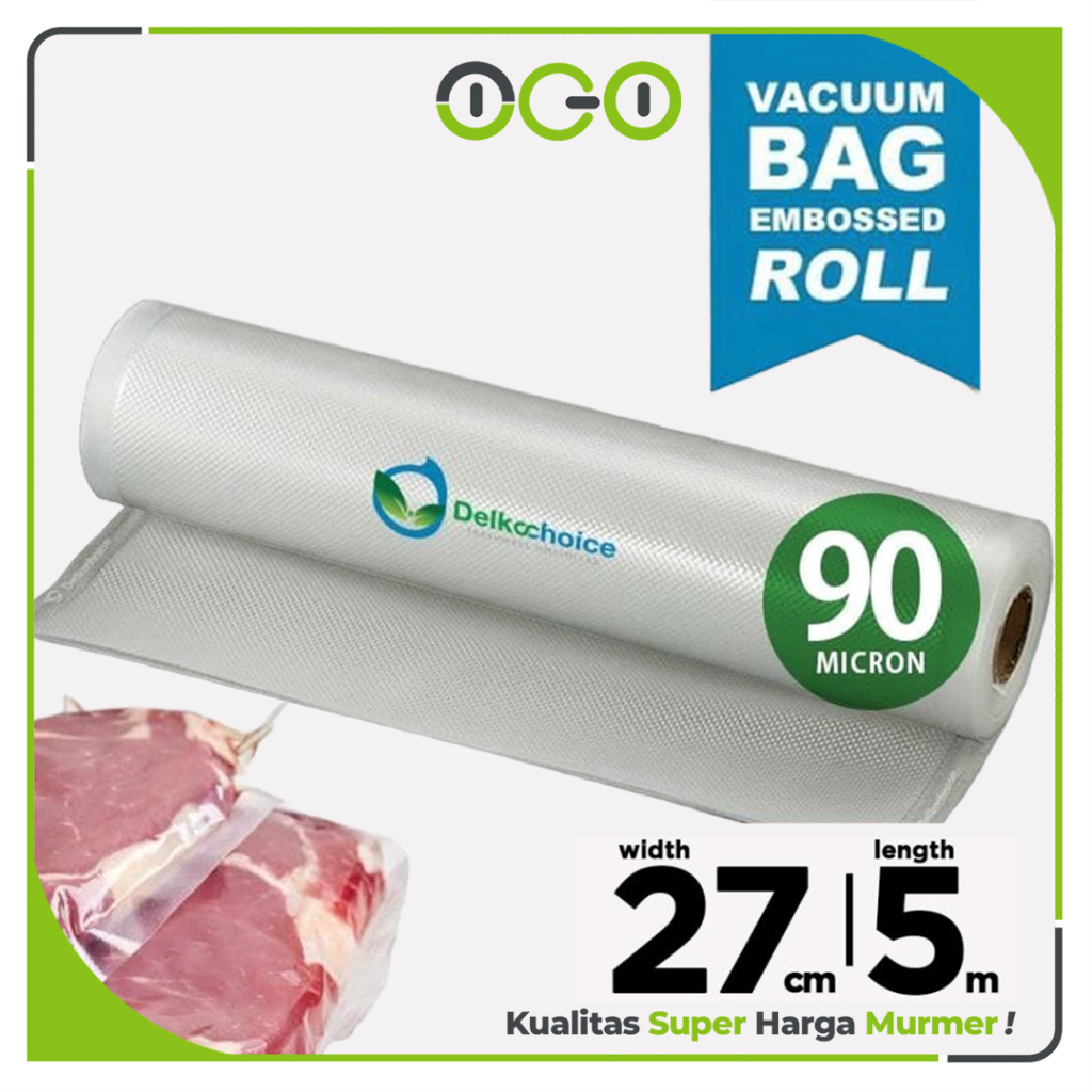 Vacuum EMBOSSED ROLL 27cm x 5 meter BENING  Plastik Vakum Makanan Vacum Bag Sealer  - Delkochoice