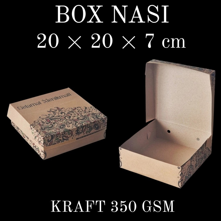 

10 Pcs Box Packaging Nasi Catering Dus Snack Basah Ukuran 20 x 20 x 7cm