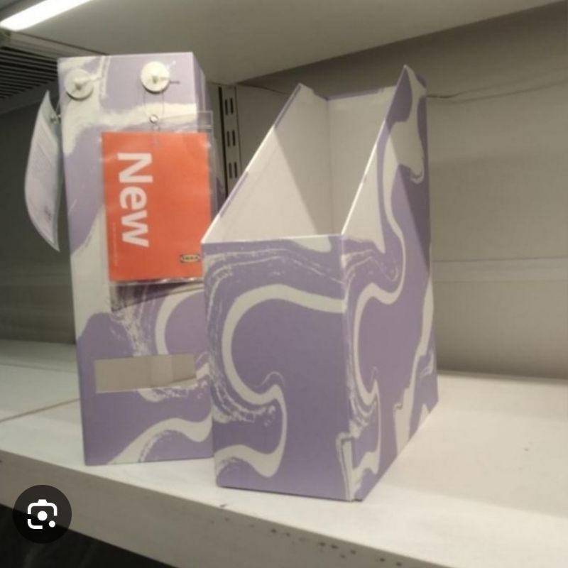 

IKEA TJENA box file organiser box 2pc ungu putih