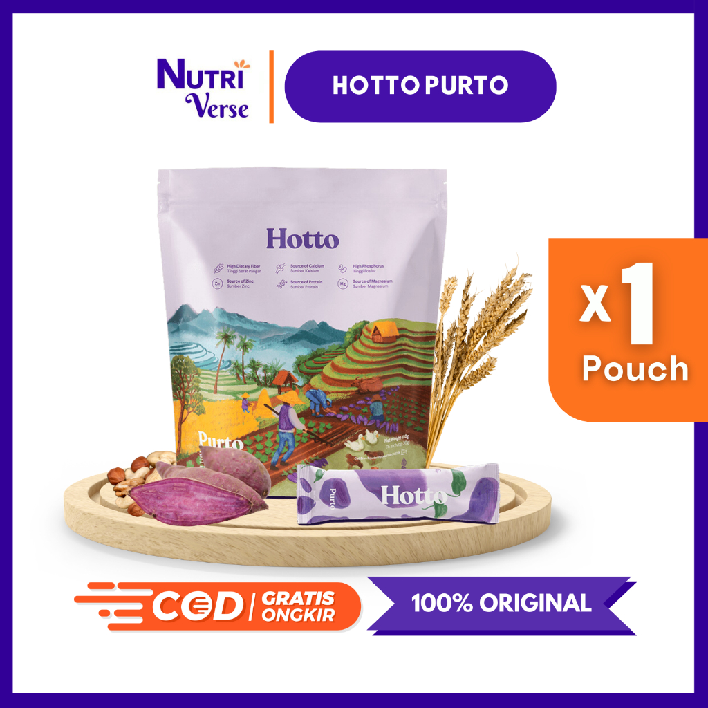 

Hotto Purto Pouch Isi 16 Sachet | Multigrain with Purple Potato