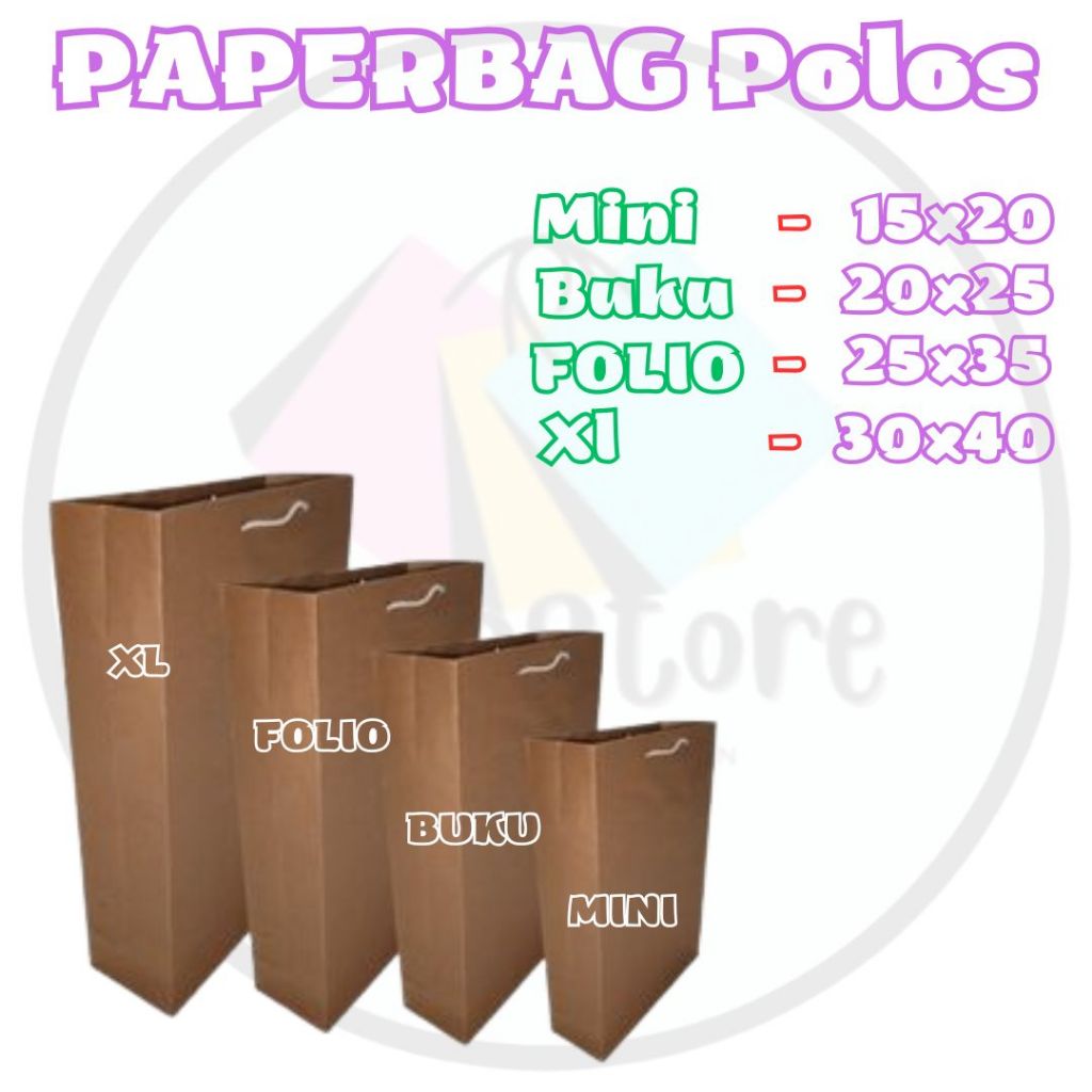 

Paperbag Lengkap Isi 12pcs Model Paperbag Polos Goodiebag Kraft Tas Sovenir Tas Vormal