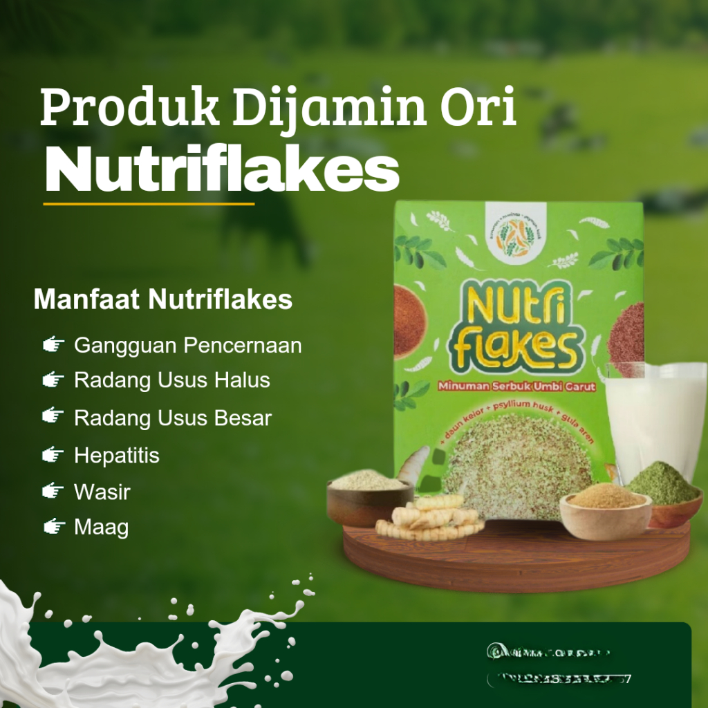 

Nutriflakes Sereal Umbi Garut Asam Lambung - Ampuh Mengatasi Asam Lambung Gerd, Maag 1 Box