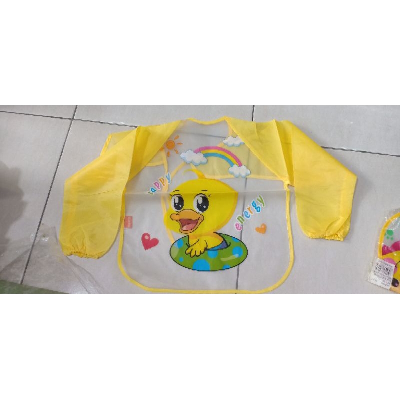 Apron/ Celemek lukis anak plastik lengan panjang