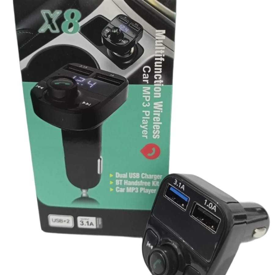 Car Charger X8 Dual USB Wireless Bluetooth FM Transmitter MP3
