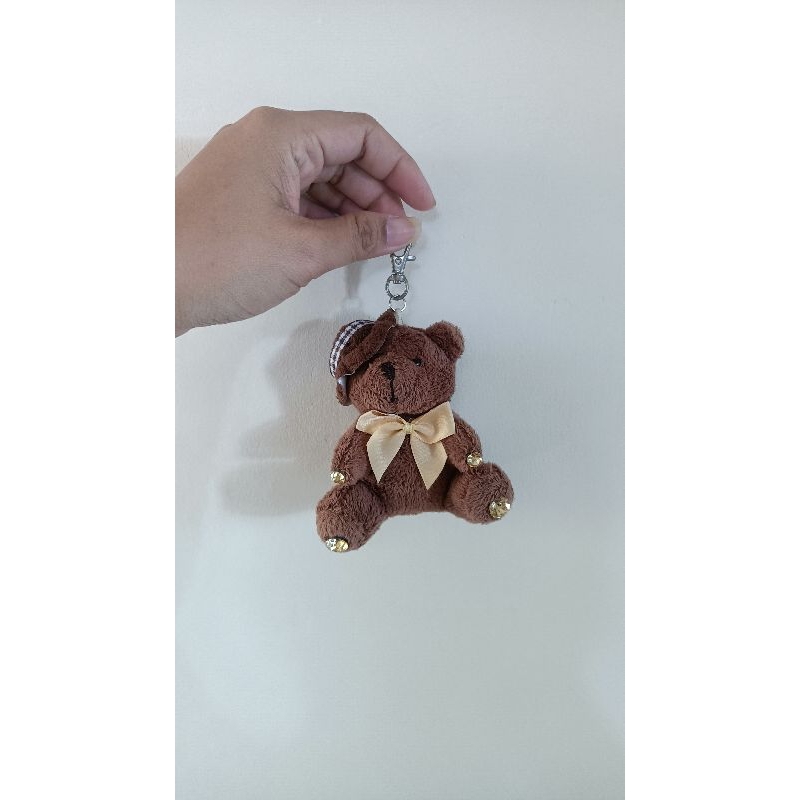 Gantungan Kunci / Ganci / Gantungan Tas Teddy Bear Topi Cantik