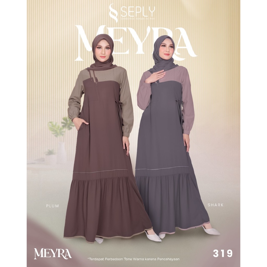 GAMIS MEYRA 319 PLUM, SHARK DAILY WEAR, KASUAL WEAR, DAILY DRESS, GAMIS HARIAN, GAMIS KASUAL, GAMIS 