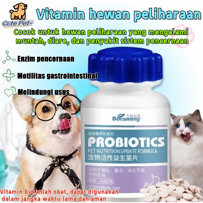 Vitamin Kucing/probiotik kucing/ Probiotic Tablet / Vitamin Kucing MASALAH PENCERNAAN untuk Diare, M