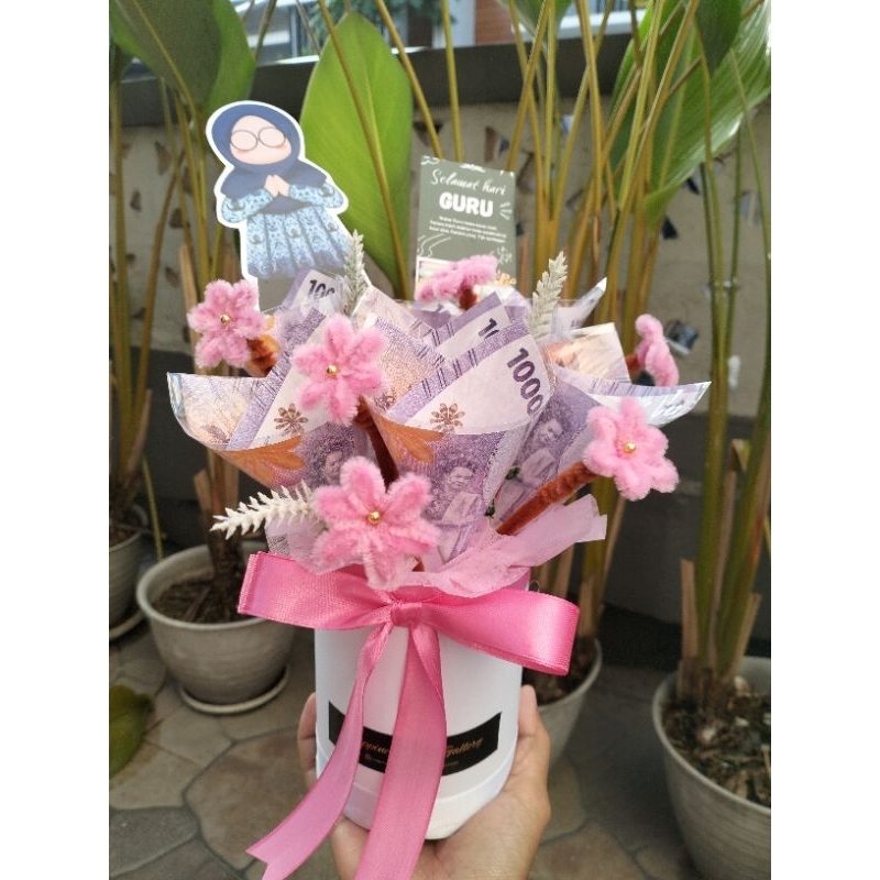 Bloom box Uang - Graduation/Hari Guru/Hari Ibu/ Ulang tahun, dll