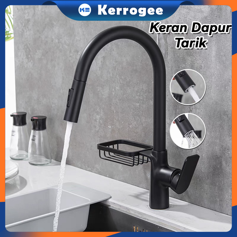 ⚡Ready&Garansi⚡Kitchen Faucet Pull Down Two Function Sprayhead Kran Dapur Kitchen Sink Faucet Kran D