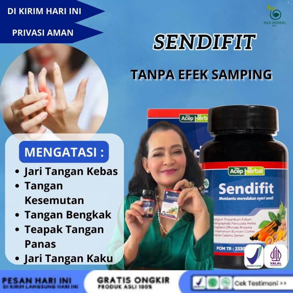 SENDIFIT - Obat Jari Tangan Kebas, Tangan Kesemutan, Tangan Bengkak, Telapak Tangan Panas, Jari Tang